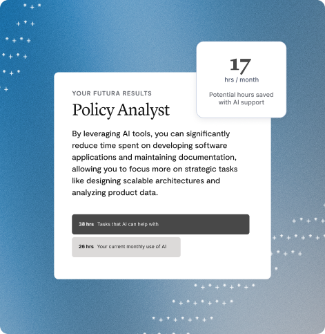 Futura AI Platform showing Policy Analyst results
